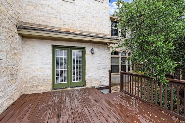 2908 Arbor Ct, Round Rock, TX 78681 - wooden terrace with french doors