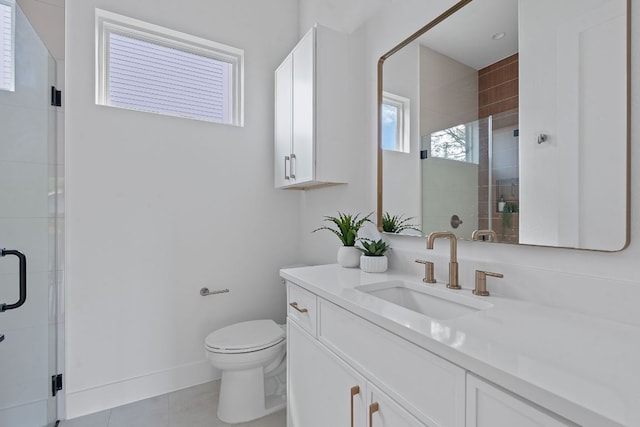 6406 Cannonleague Dr Unit 2, Austin, TX 78745 - bathroom featuring vanity, tile patterned floors, and a stall shower