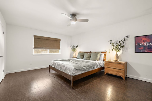 2709 Jorwoods Dr, Austin, TX 78745 - bedroom featuring wood finished floors and ceiling fan