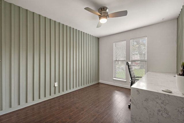 2709 Jorwoods Dr, Austin, TX 78745 - office space featuring dark wood-type flooring and ceiling fan