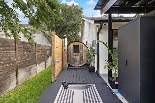 2709 Jorwoods Dr, Austin, TX 78745 - deck featuring a gate