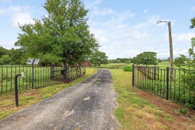 344 Fm 2984th Rd, Luling, TX 78648 - view of asphalt driveway featuring a rural view and a gated entry