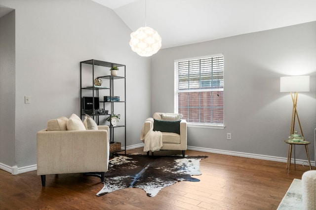 5205 Encinitas Ln, Austin, TX 78749 - sitting room featuring wood finished floors and lofted ceiling