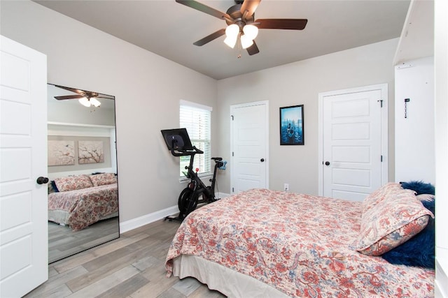 2050 Chalk Mill Xing, Salado, TX 76571 - bedroom featuring light wood finished floors and a ceiling fan