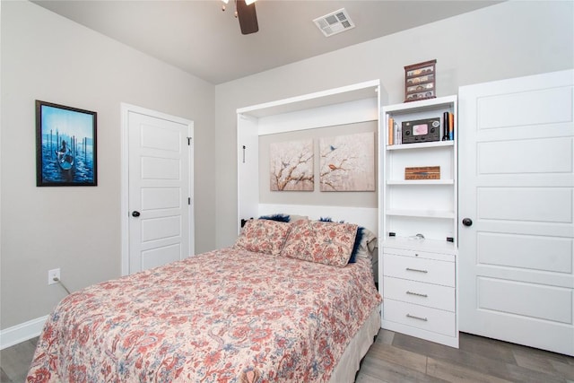 2050 Chalk Mill Xing, Salado, TX 76571 - bedroom featuring dark wood finished floors and ceiling fan