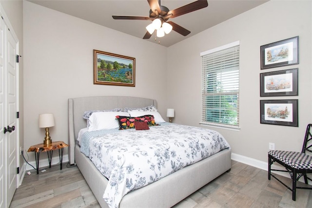 2050 Chalk Mill Xing, Salado, TX 76571 - bedroom featuring light wood-type flooring and a ceiling fan