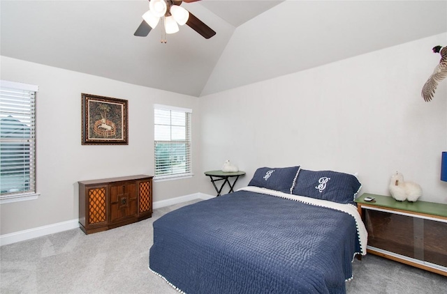2050 Chalk Mill Xing, Salado, TX 76571 - carpeted bedroom featuring vaulted ceiling and ceiling fan
