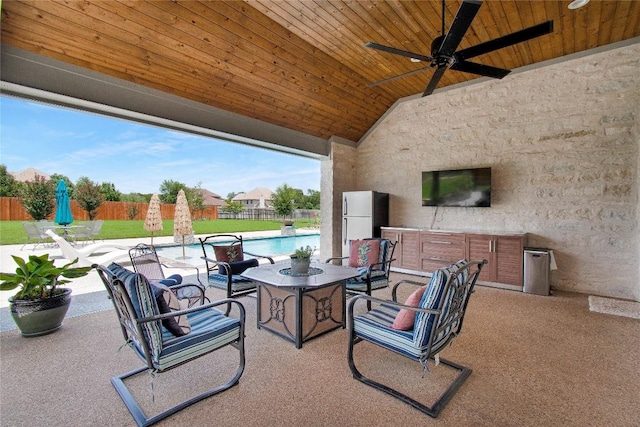 2050 Chalk Mill Xing, Salado, TX 76571 - view of patio with a ceiling fan and outdoor dining space