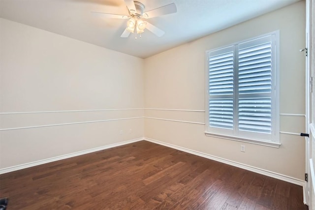 2114 Cliffs Edge Dr, Austin, TX 78733 - empty room with wood finished floors and a ceiling fan