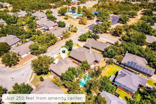 1604 Hughes Dr, Cedar Park, TX 78613 - aerial perspective of suburban area with a pool