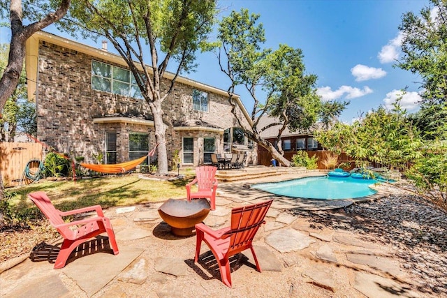 1604 Hughes Dr, Cedar Park, TX 78613 - view of swimming pool featuring a patio and a fenced backyard