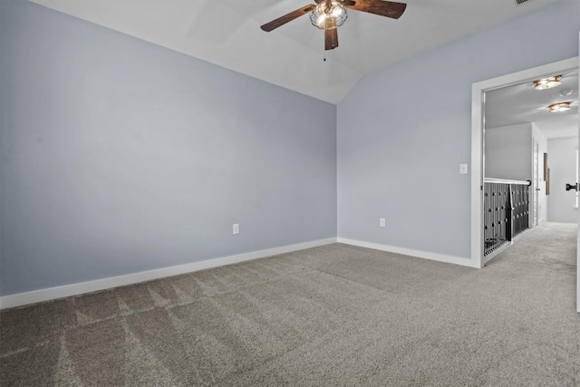 7104 Brick Slope Path, Austin, TX 78744 - carpeted empty room featuring ceiling fan and vaulted ceiling