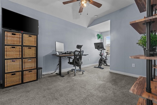 7104 Brick Slope Path, Austin, TX 78744 - carpeted office with a ceiling fan and lofted ceiling