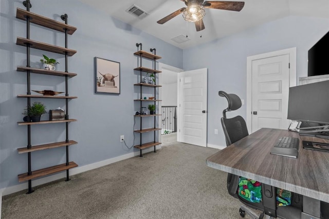 7104 Brick Slope Path, Austin, TX 78744 - office area with a ceiling fan and carpet flooring