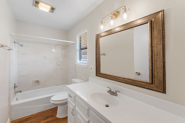 3419 Bluebonnet Trl, Georgetown, TX 78628 - bathroom featuring vanity,  shower combination, and wood finished floors