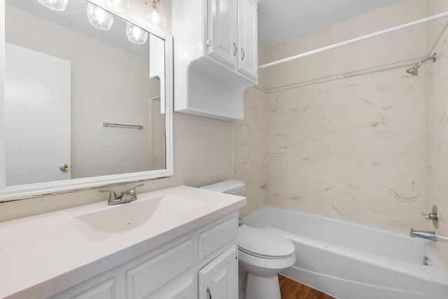 3419 Bluebonnet Trl, Georgetown, TX 78628 - full bathroom with vanity, bathtub / shower combination, and wood finished floors