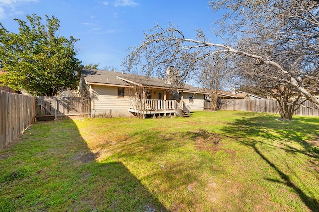 3419 Bluebonnet Trl, Georgetown, TX 78628 - back of house with a fenced backyard and a deck