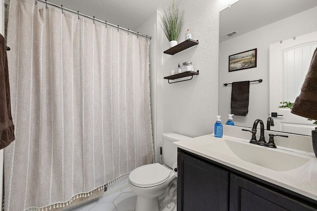 413 Luna Vista Dr, Hutto, TX 78634 - full bathroom with vanity, tile patterned flooring, and a shower with curtain