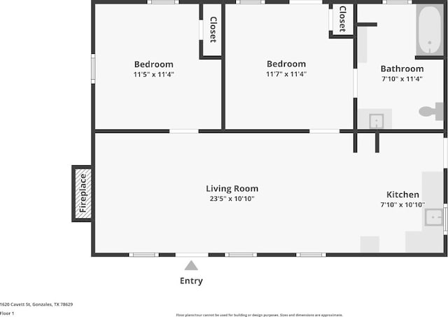1620 Cavett St, Gonzales, TX 78629 - view of home floor plan