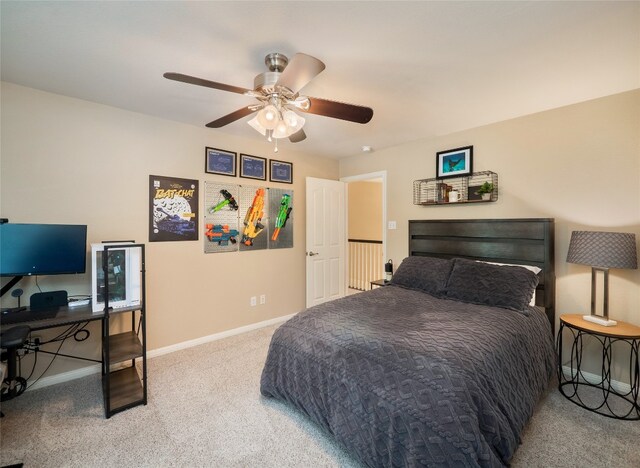 401 Kimra Cv, Georgetown, TX 78628 - bedroom with carpet floors and a ceiling fan
