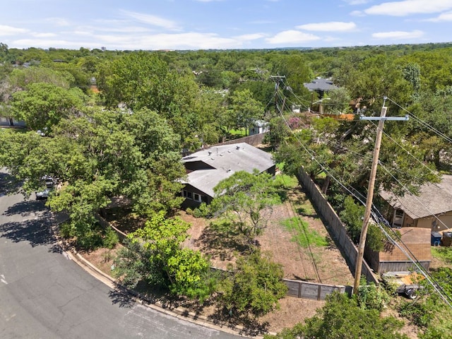 4911 Brighton Rd, Austin, TX 78745 - aerial view of property and surrounding area featuring a heavily wooded area