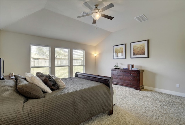 578 Ledge Stone Dr, Austin, TX 78737 - bedroom featuring lofted ceiling, carpet flooring, and a ceiling fan