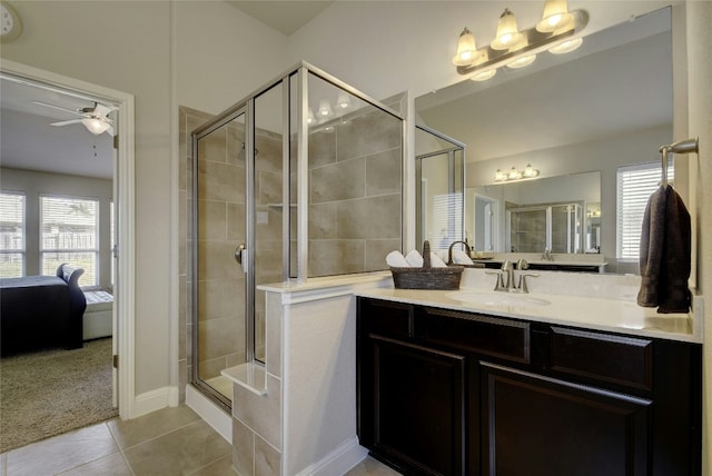 578 Ledge Stone Dr, Austin, TX 78737 - full bathroom featuring ensuite bathroom, healthy amount of natural light, a stall shower, and vanity
