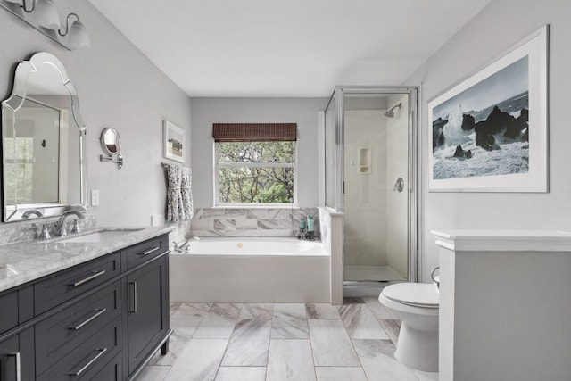 4112 Seldalia Trl, Austin, TX 78732 - bathroom featuring a garden tub, a stall shower, and vanity