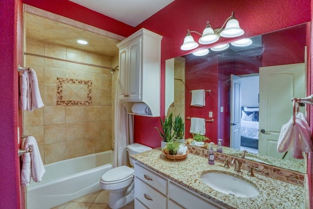 1050 Twisted Oak Dr, Horseshoe Bay, TX 78657 - ensuite bathroom featuring vanity, tub / shower combination, and tile patterned flooring