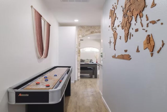 17708 Cherry Ln, Lago Vista, TX 78645 - corridor featuring light wood-style flooring and recessed lighting