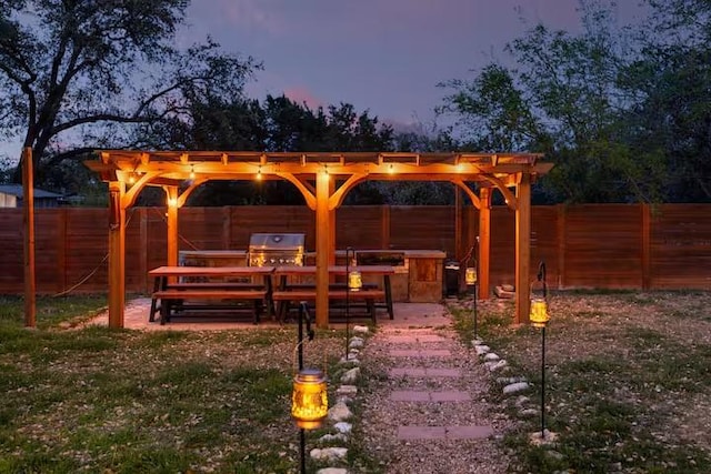 17708 Cherry Ln, Lago Vista, TX 78645 - view of community featuring a fenced backyard and a pergola