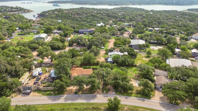 17708 Cherry Ln, Lago Vista, TX 78645 - aerial perspective of suburban area featuring a nearby body of water
