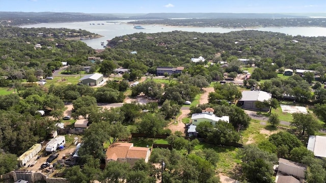 17708 Cherry Ln, Lago Vista, TX 78645 - aerial view of a nearby body of water and a heavily wooded area