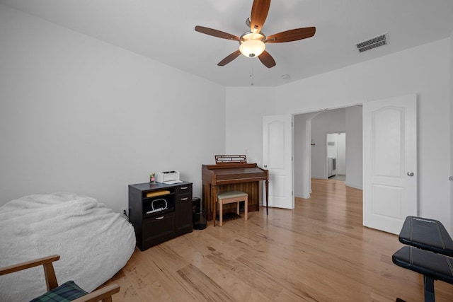 15800 Tetons Ct, Bee Cave, TX 78738 - sitting room with a ceiling fan and light wood-style floors