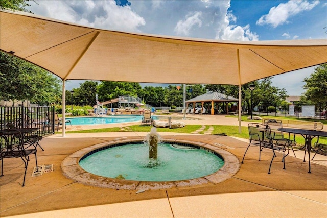 911 Bogart Rd, Cedar Park, TX 78613 - community pool with a gazebo and a patio area
