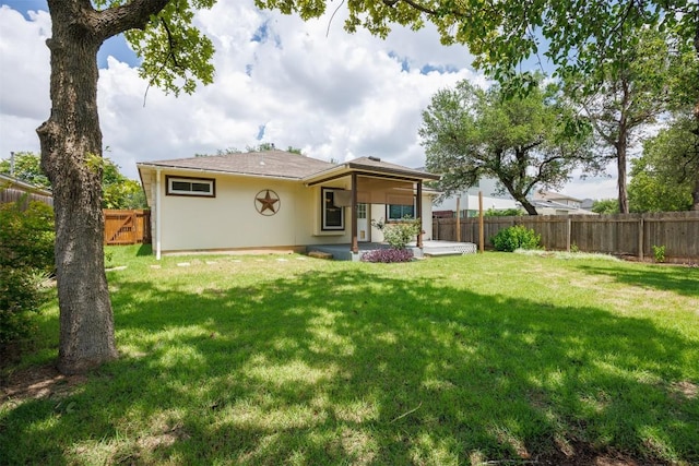 3710 Castle Rock Dr, Round Rock, TX 78681 - back of house featuring a patio, a fenced backyard, and stucco siding