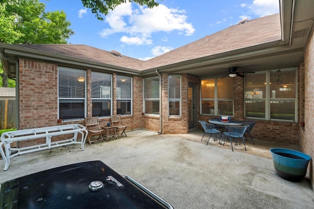 16907 Cranston Dr, Round Rock, TX 78664 - view of patio featuring outdoor dining space and ceiling fan