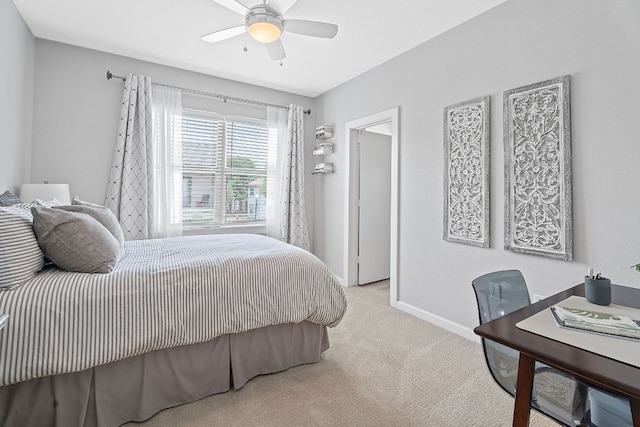1201 Grove Blvd Unit 2203, Austin, TX 78741 - bedroom with carpet floors, ceiling fan, and an office area