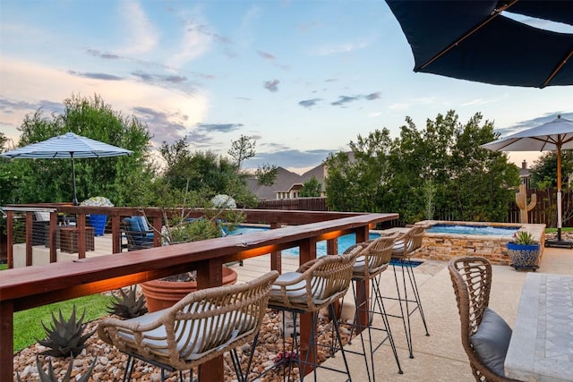 4539 Miraval Loop, Round Rock, TX 78665 - view of patio featuring an in-ground hot tub