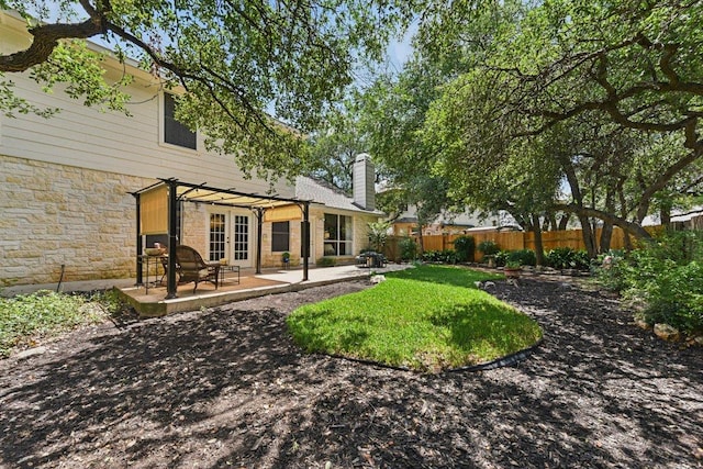 1224 Fall Creek Loop, Cedar Park, TX 78613 - fenced backyard featuring a patio area and french doors