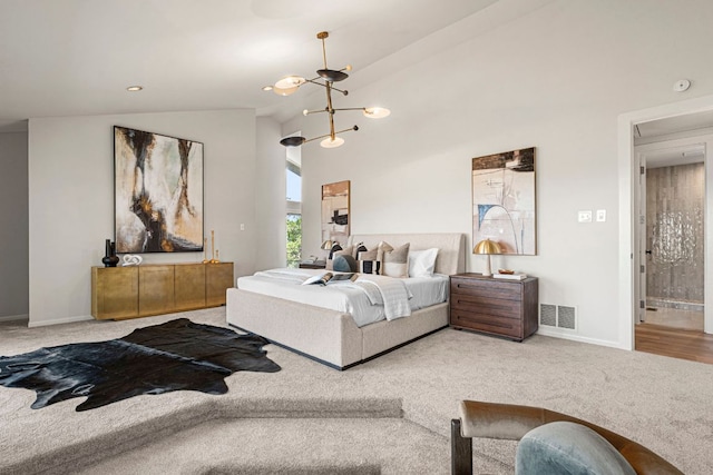 701 Terrace Mountain Dr, West Lake Hills, TX 78746 - bedroom featuring carpet and vaulted ceiling