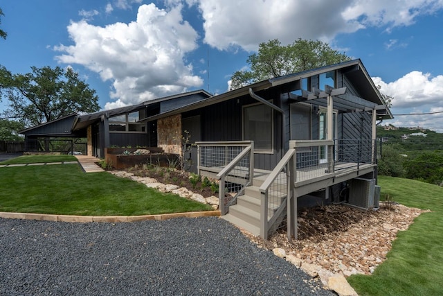 701 Terrace Mountain Dr, West Lake Hills, TX 78746 - view of front of house featuring a front lawn and a deck