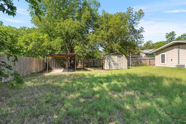 7923 Brockman St, Austin, TX 78757 - fenced backyard featuring a shed and a detached carport