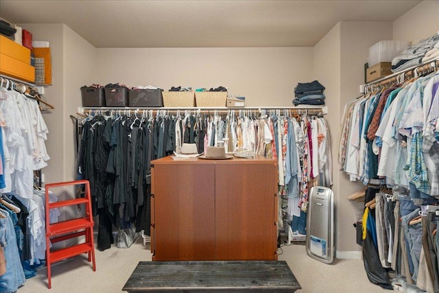 spacious closet featuring carpet floors