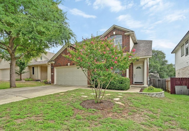10421 Beard Ave, Austin, TX 78748 - traditional home featuring a garage, brick siding, driveway, and roof with shingles