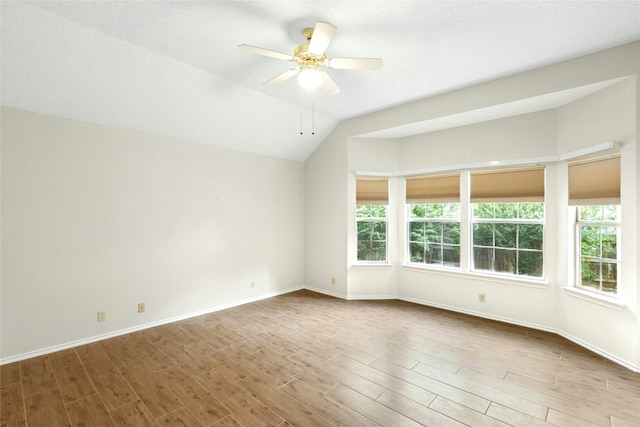 1212 Dove Cir, Cedar Park, TX 78613 - unfurnished room with wood finished floors, ceiling fan, and lofted ceiling