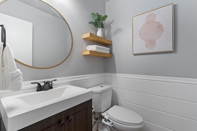 1707 Creek Bend Cir, Round Rock, TX 78681 - half bath with vanity and a wainscoted wall