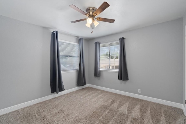 1707 Creek Bend Cir, Round Rock, TX 78681 - carpeted spare room featuring ceiling fan and baseboards
