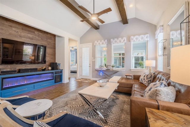 6708 Leonardo Dr, Round Rock, TX 78665 - living area featuring a ceiling fan and wood finished floors