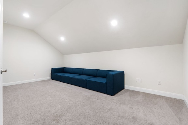 2304 Arroyo Grande, Leander, TX 78641 - unfurnished room featuring vaulted ceiling, carpet floors, and recessed lighting